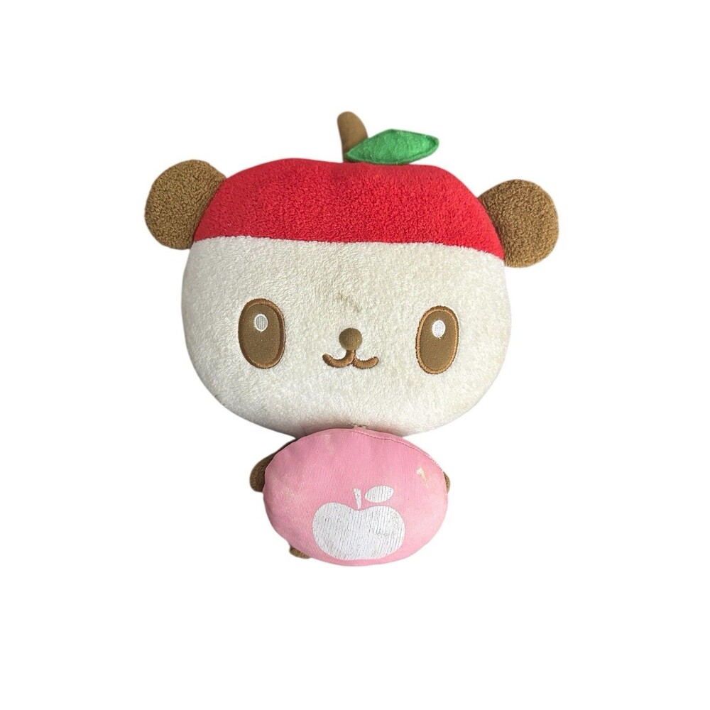 Rare Sanrio Pandapple Panda Plush Holding Plush With Apple 2007 Dirty / Ware 11”
